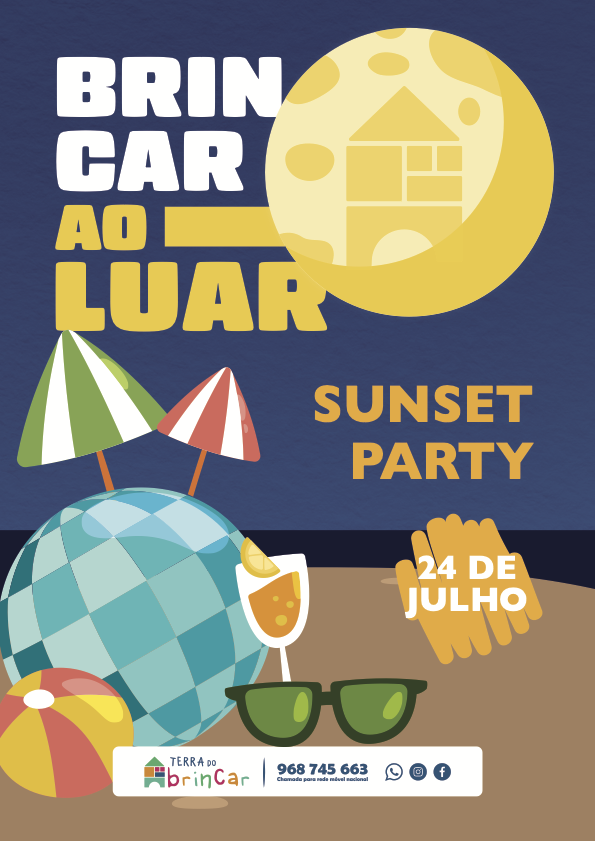 Cartaz Brincar ao Luar 24 Julho 2026 - Sunset Party