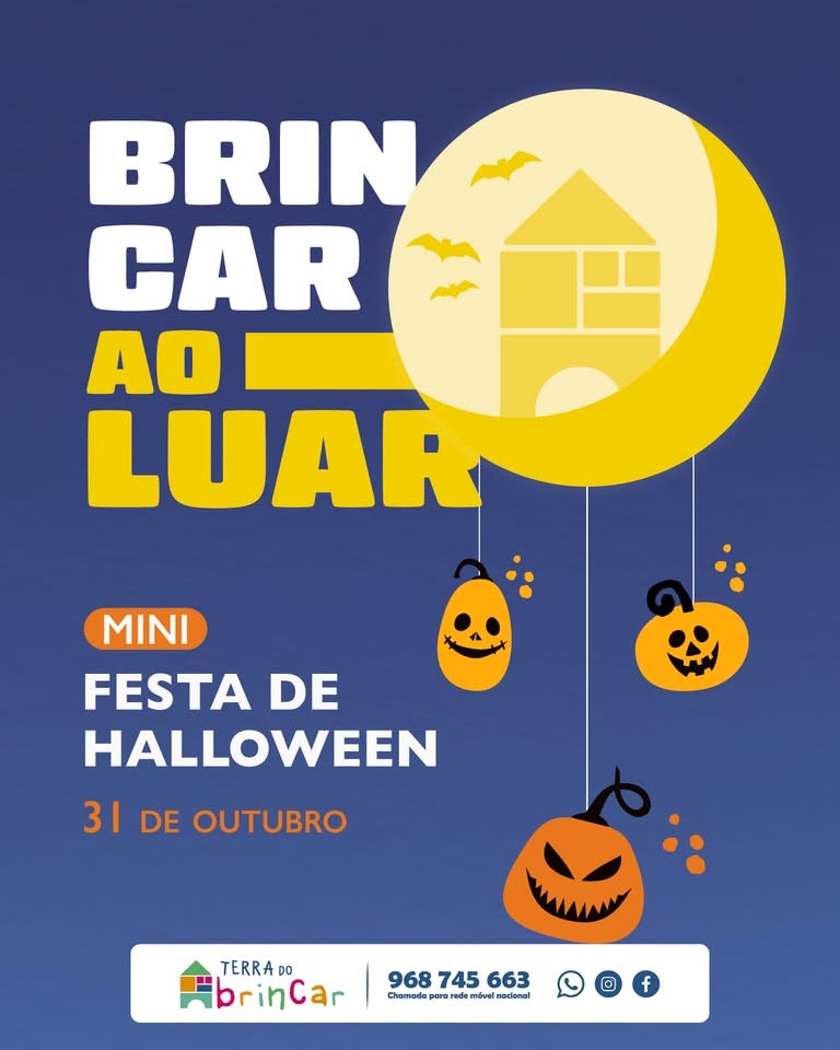 Cartaz Mini Festa de Halloween na Terra do Brincar, 31 de outubro